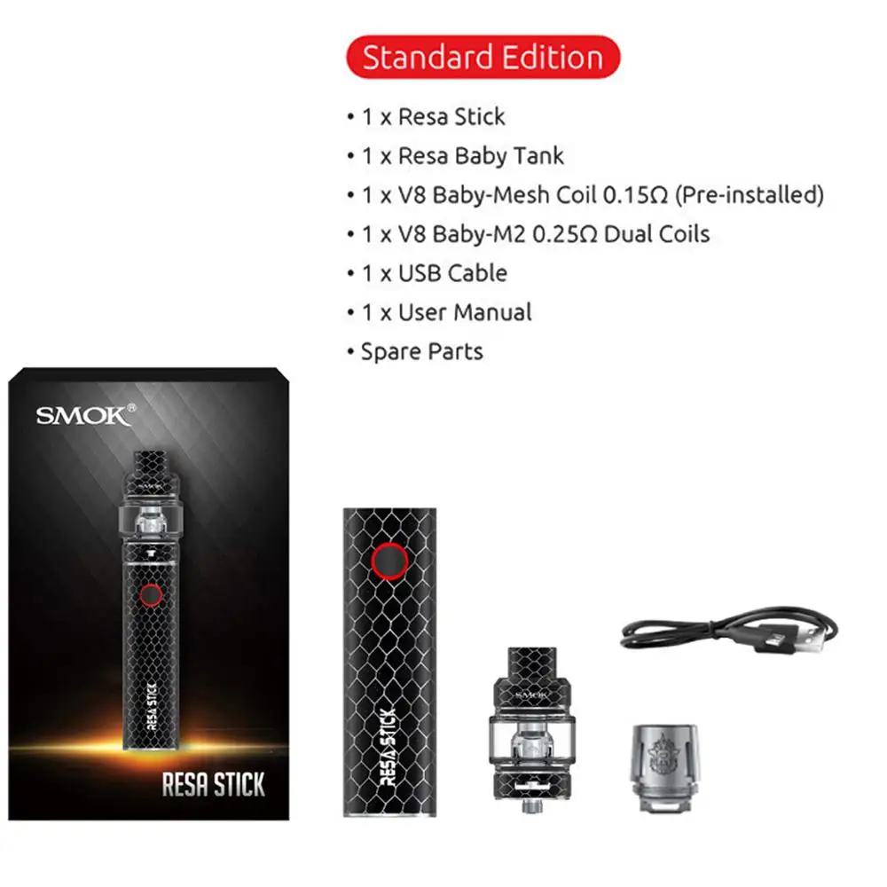Набор стикеров SMOK Resa 2000 мА/ч встроенный аккумулятор 7 5 мл детский бак V8 сетчатая