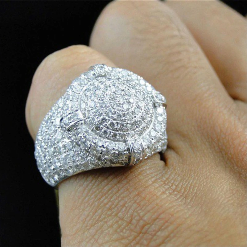

S925 Sterling Silver 2 Carats Zircon Rings for Women Anillos De Gemstone Bizuteria Wedding Silver 925 Jewelry Bague Ring for Men