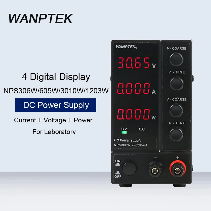 Источник питания NPS306W/605W/3010W/1203W 4 с цифровым дисплеем Регулируемый источник