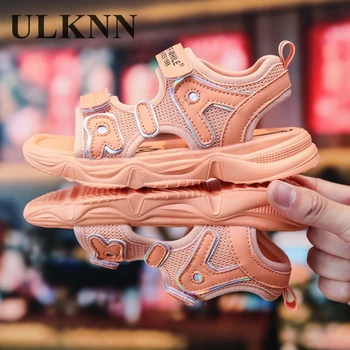

ULKNN Grirls sandals 2020 Summer New Girls Sandals Soft Breathable Mesh Anti-Slip Children Sandals