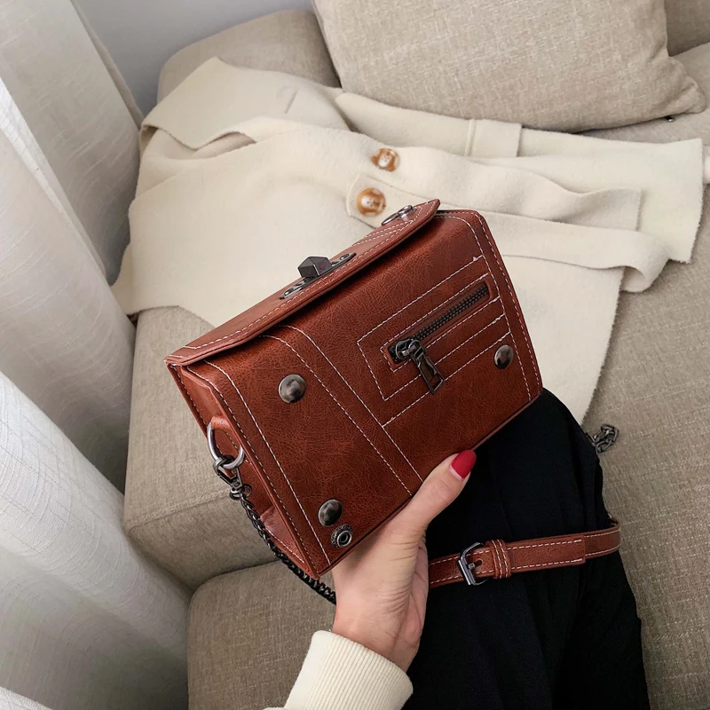 Bolsos Mujer, модные сумки в форме коробки для женщин,, роскошные сумки, женские сумки, дизайнерские, с металлическими заклепками, с клапаном, вечерняя сумочка - Цвет: Style 1