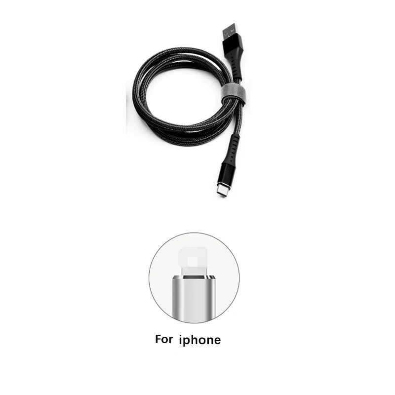 Black for iphone Data line for iphone type c and micro usb charge and transmit data USB cable for iphone 11 huawei p30 xiaomi fast charge - Цвет: Black for iphone