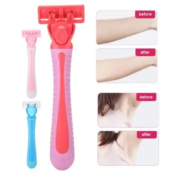 

Stainless Steel Six-layer Blades Razor Women Female Manual Body Epilator with 4 Blades for face legs armpits arm Tools
