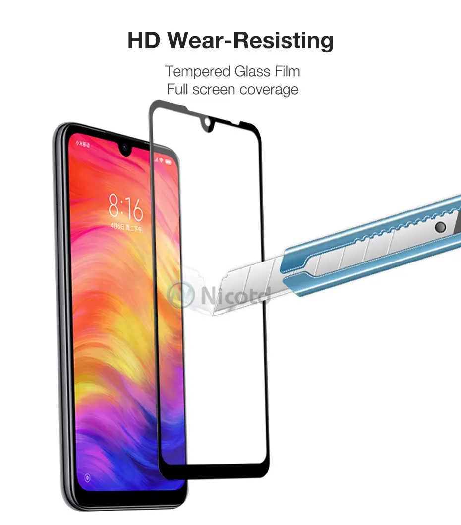 20D полное закаленное стекло для Redmi Note 7 Pro Защита экрана для Redmi 7 защитное стекло на красном 7A закаленное стекло Полный Клей