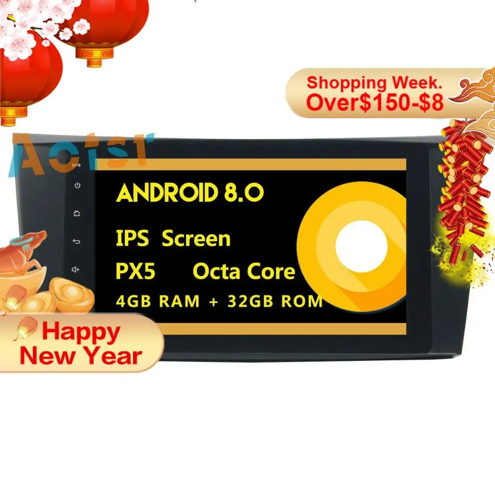 IPS экран Android 8 0 автомобильный мультимедийный плеер головное устройство для Benz E