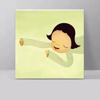 

Hand Painted Abstract Baby Face Modern Abstract Palette Oil Painting On Canvas Wall Art For Children's room