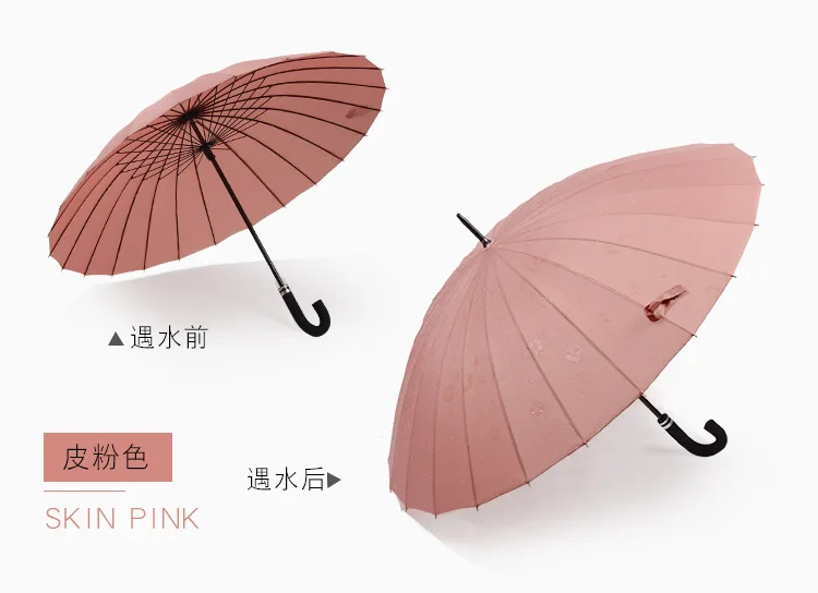 Женский двойной большой зонт с деревянной ручкой, трость, высокое качество, ветрозащитные зонты, китайский стиль, Одноцветный длинный зонтик, модный