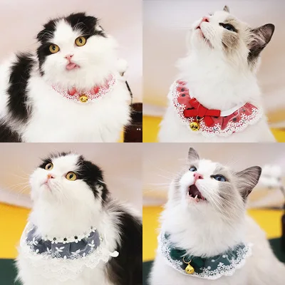 

Pet Collars Cat Lace Collars Dog Saliva Towels Cute Muppets Long-Haired Cats Teddy Small Dogs Accessories Kitten Accessories