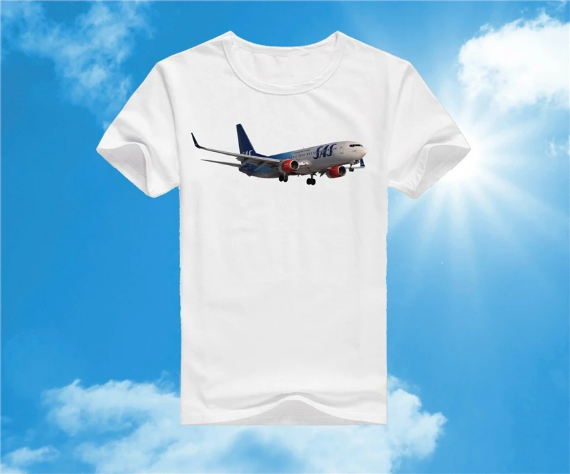Sas скандинавские авиалинии Boeing 737 авиация футболка с изображением самолета S M L Xl