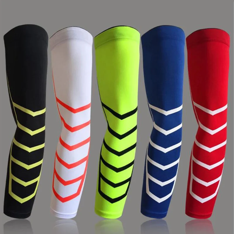 

Men Elastic Basketball Arm Sleeves Armband Soccer Volleyball Elbow Support Brace Sports Accessories Women Sports Safety