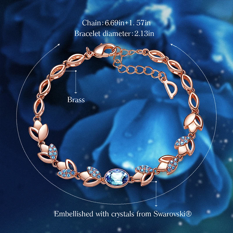 Женские браслеты с кристаллами Cdyle элегантные подвеской из розового