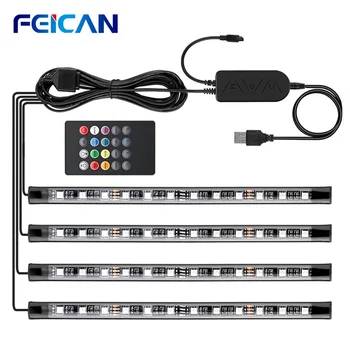 

LED Light Car Decoration Light Interior Atmosphere Light RGB LED Strip Music Sync USB 5V Light for Cars