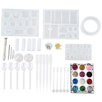 

83 Pieces Silicone Casting Molds Crystal Epoxy Tools Set for Diy Jewelry Craft Making