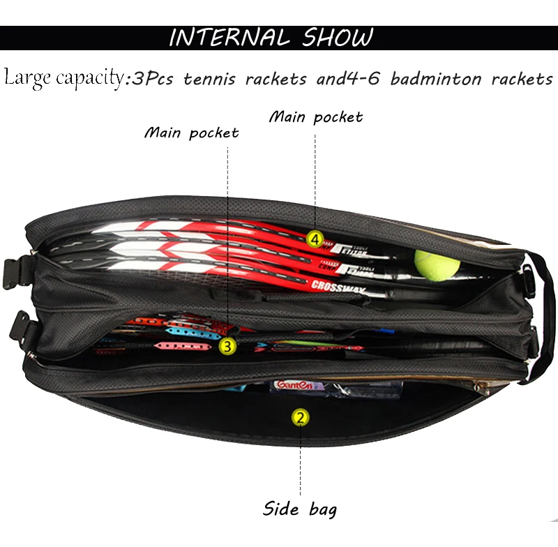 6-12 шт Большая ракетка теннисная сумка сумка для бадминтона/аксессуары профессиональная ракетка спортивная сумка ракетка для обуви Stroage