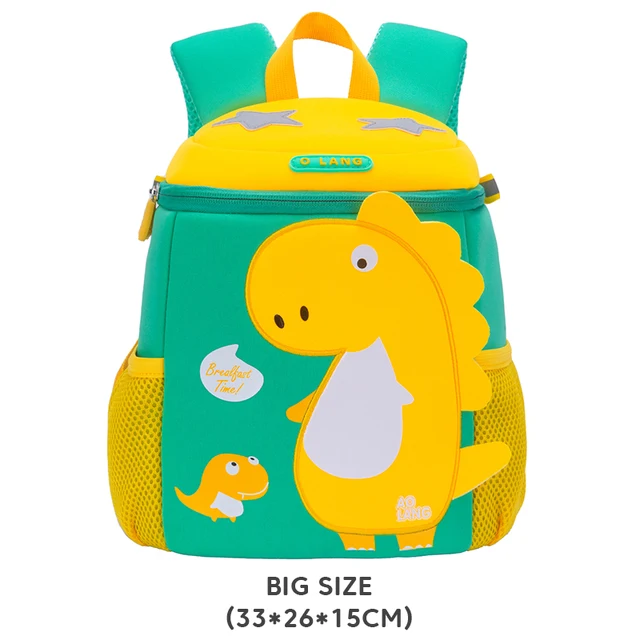 GREATOP New Children School Bags 3D Dinosaur Cartoon Kids Bag Cute Toddler School Boys Backpack Kindergarten Mochila Infantil B-Green-M