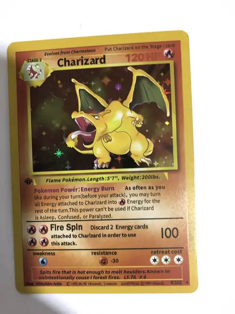 10PCS+1 1996 First Edition Pokemon Flash Cards Charizard Blastoise Venusaur Ninetales Mewtwo Zapdos Game Collection Cards 4