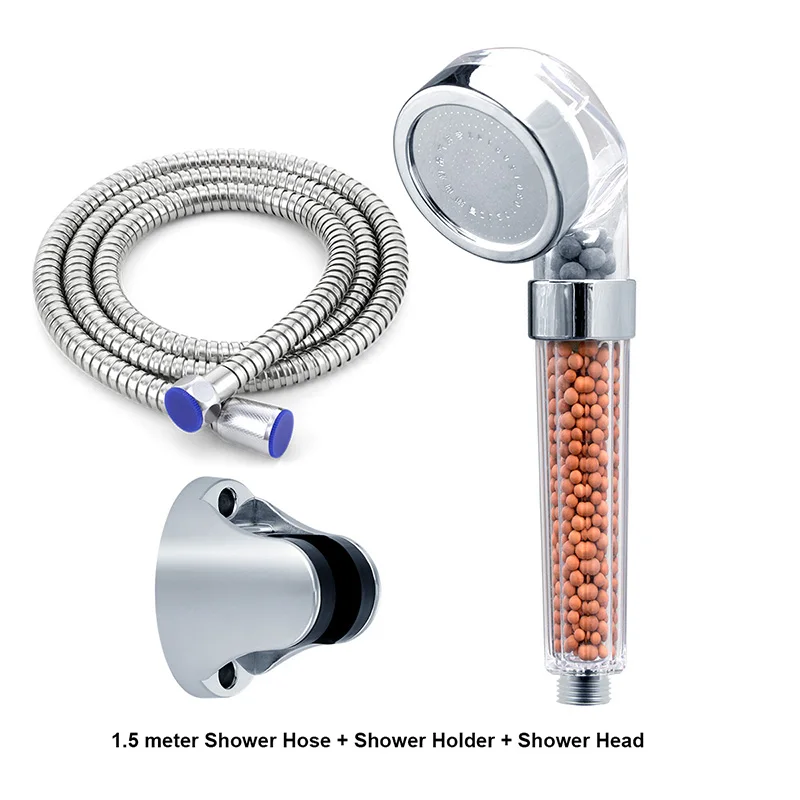 trans shower set ZhangJi голубой массаж высокого давления насадка для душа Спа Анионный фильтр шарики экономии воды Ванная комната здоровый насадка для душа с эффектом сопла - Цвет: trans shower set