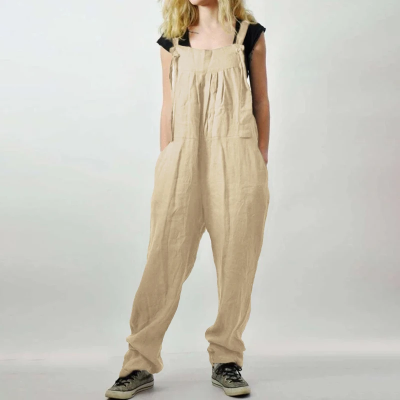 Fashion Women Rompers Celmia Plus Size Overalls Strappy Jumpsuits Casual Solid Vintage Harem Pants Loose Playsuits S-5XL 7