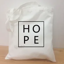 Холщовая Сумка на плечо с надписью «HOPE» и графическим принтом; женская Ulzzang христианства; смешная вместительная многоразовая сумка-шоппер