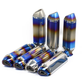 

51MM Universal Motorcycle Muffler Exhaust Tip escape Modified Scooter akrapovic Exhaust Muffle dirt bike for TMAX530 500 CBR