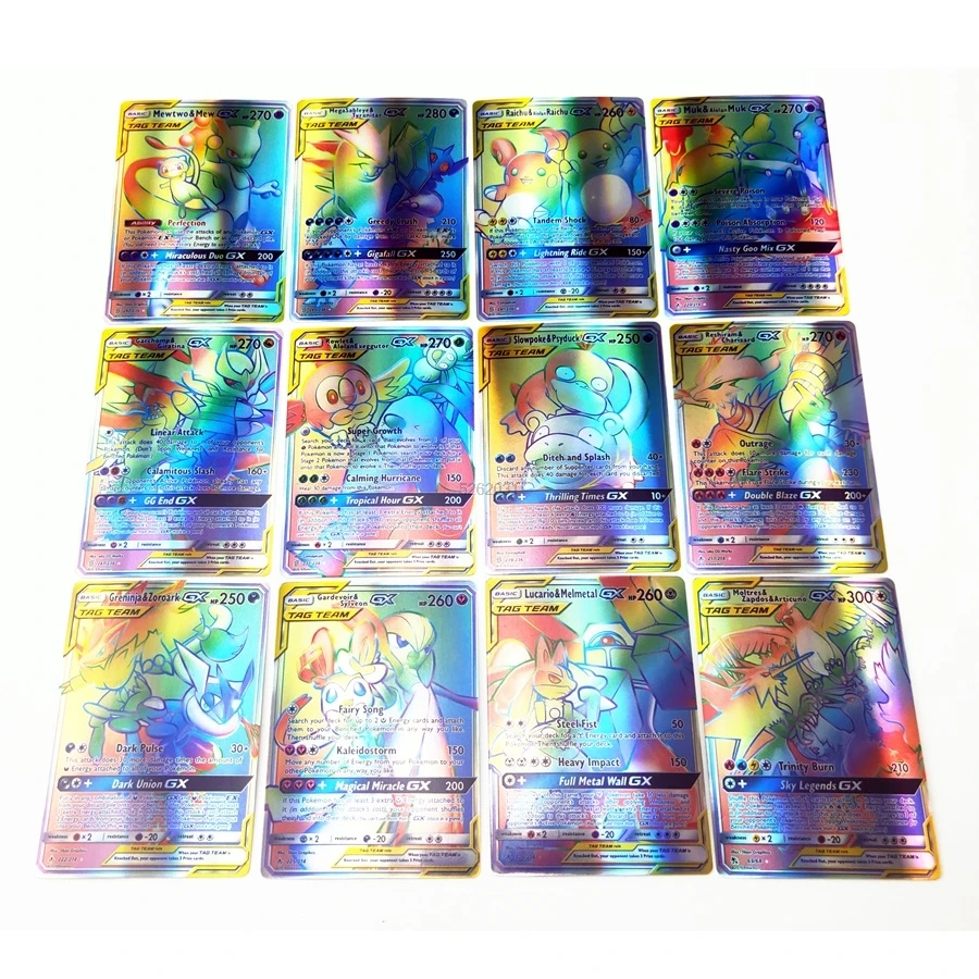 TOMY 120 PCS Pokemon Card Lot Featuring 80tag team 20mega 20 ultra beast Gx