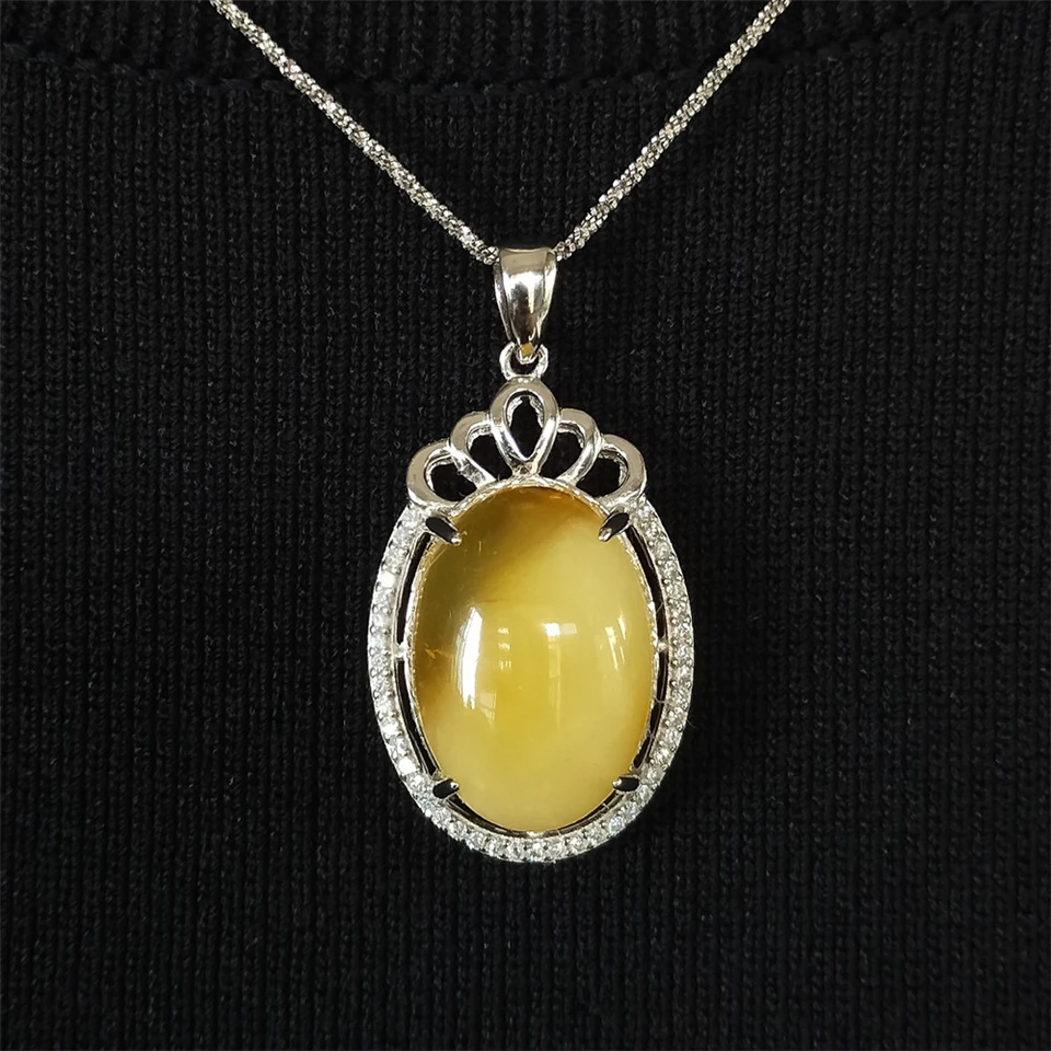 

S07 CHUTANG Necklace Pendants Weighing 5 grams Size 33*20*10mm Natural Gem Stones Pendant with S925 silver inlay (No. S07)