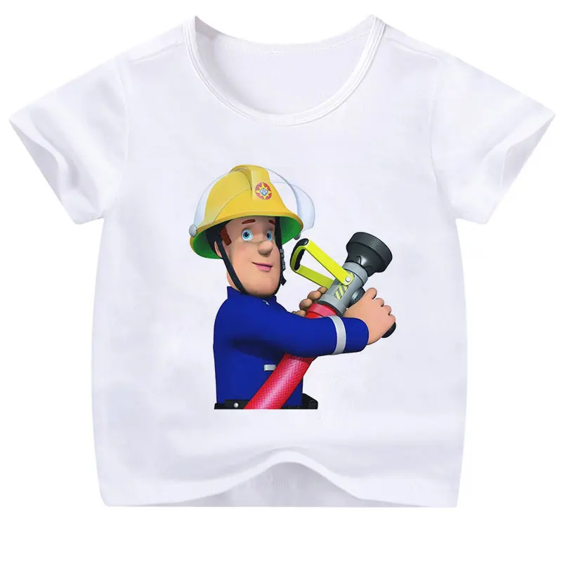 Moda Bambini Cartoon Anime Fireman Sam Hyuna Ins Style Indie Clothes T-Shirt Per Ragazze Vestiti Per Ragazze