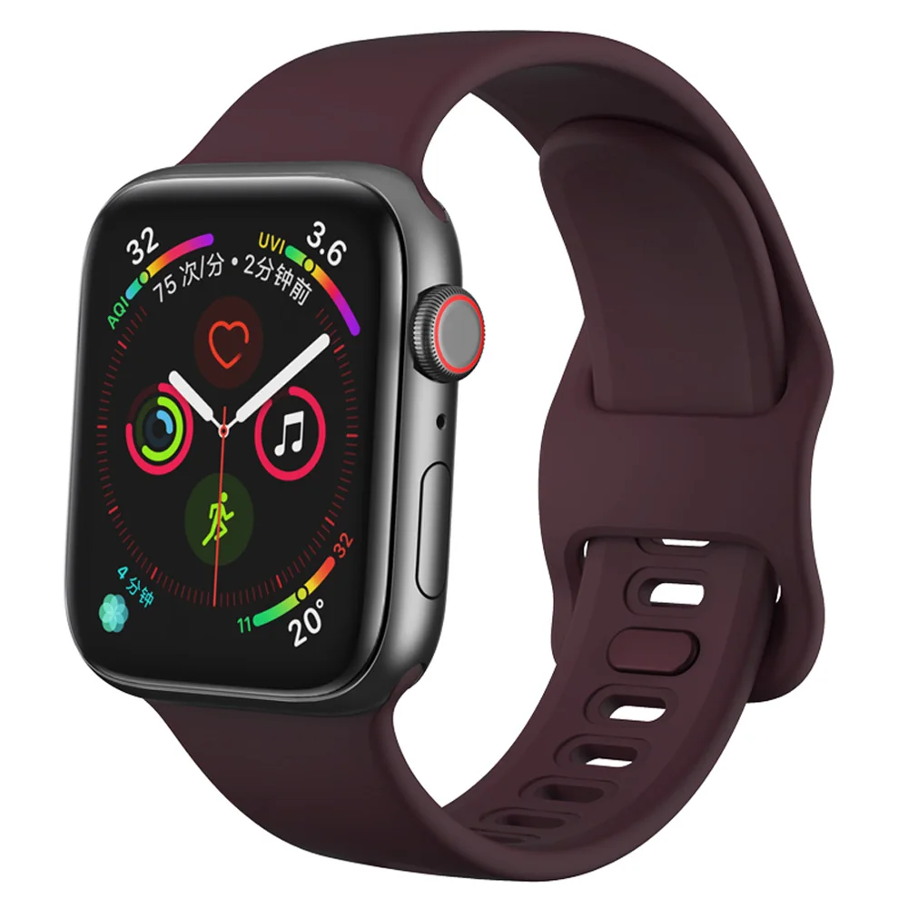 Резиновый спортивный ремешок для Apple watch 38 мм 40 мм 42 мм 44 мм силиконовый браслет на запястье для iwatch серии 5 4 3 2 1 ремешок для часов