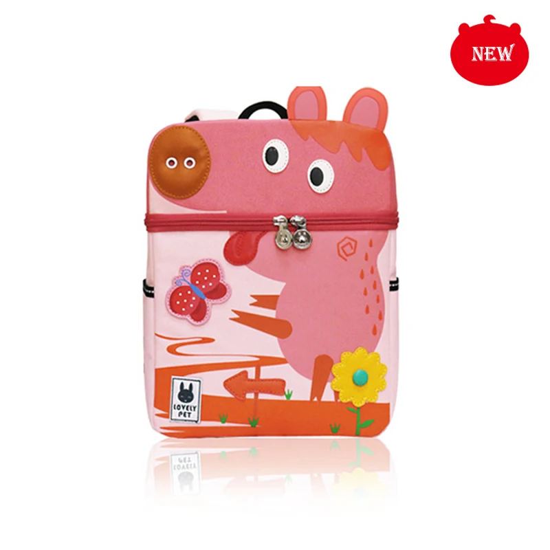 1-Big-Pig Детский рюкзак милый 3D мультфильм Динозавр анти-потеря Единорог напечатанный детский сад ортопедический школьный портфель для девочки мальчик детская сумка - Цвет: 1-Big-Pig