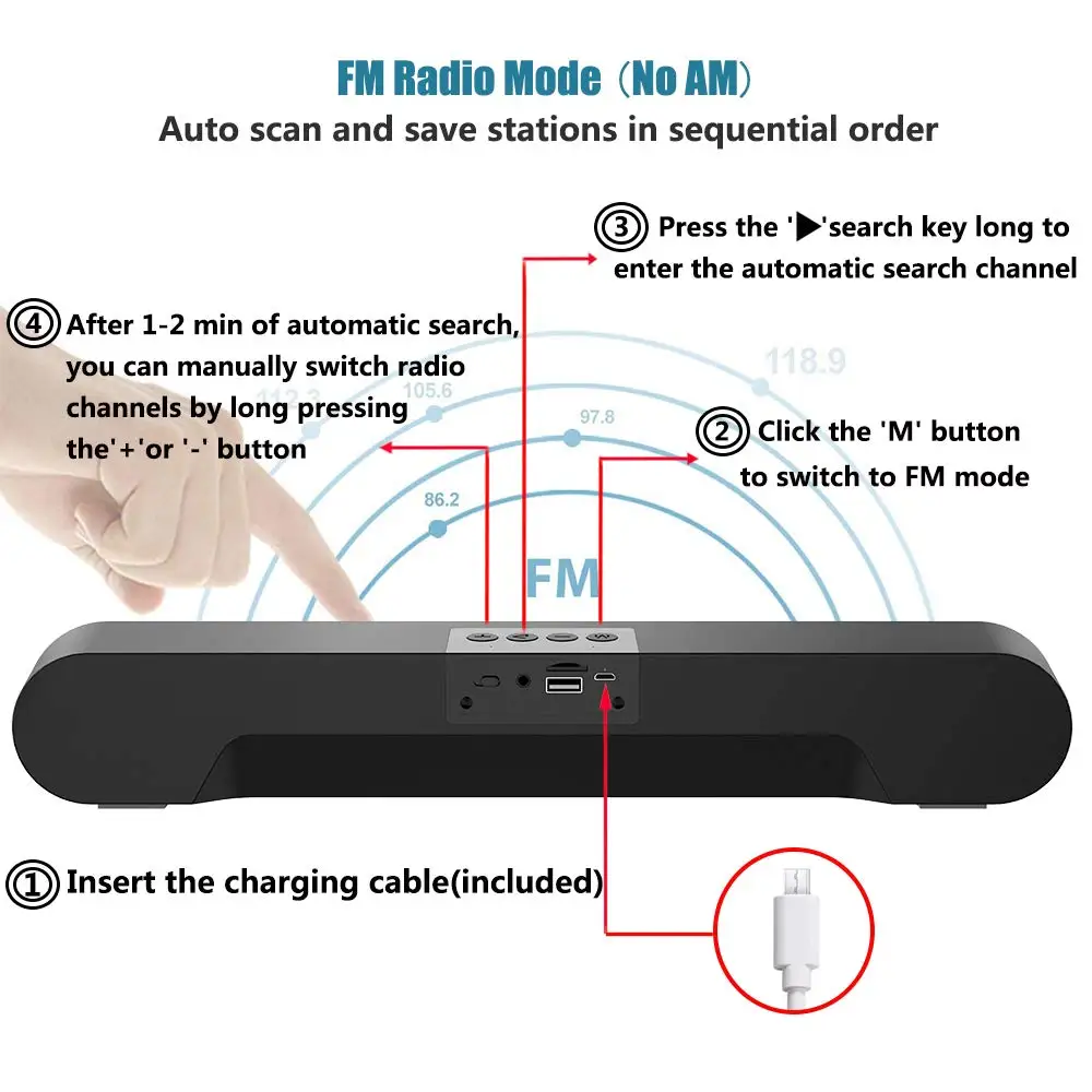 HYASIA Bluetooth Саундбар музыкальный центр стерео громкий динамик беспроводной