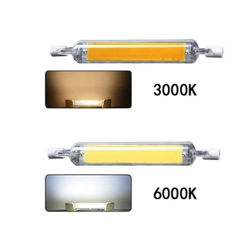 

2pcs Mini Glass Dimmable R7S Led Light 5W 78mm 10W 118mm COB R7S Lamp Led Bulb Perfect Replace Halogen Lamp AC220-240V