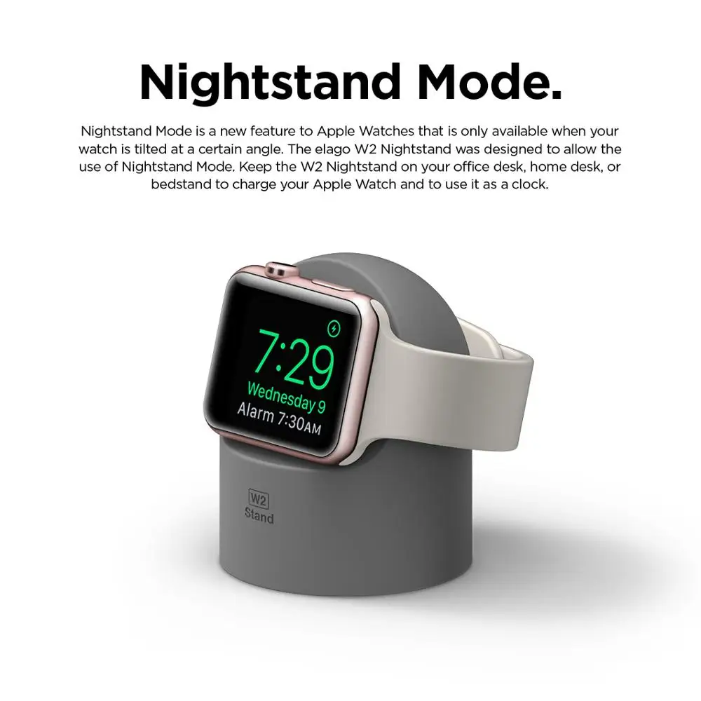 Новейший мягкий силиконовый W2 Apple watch зарядное устройство Подставка без царапин Ночная спальня зарядная подставка для Apple iwatch серии 5 4 3 2 1