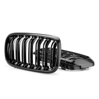 

2Pcs Gloss/ Front Car Racing Grills Bumper 2 Slat Line Grille for BMW F15 F16 X5 X6 2014 2015 2016 2017 Car Grills Accessories