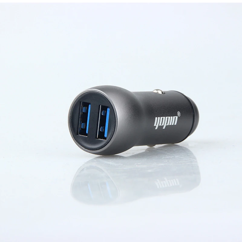 3.1A мини USB Автомобильное зарядное устройство металл Быстрая зарядка двойной USB универсальный мобильный телефон автомобильное зарядное устройство для Xiaomi samsung iPhone 6 7 X планшет