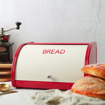 

Bread Box Storage Fine Iron Food Storage Container Breakfast Kitchen Storage Snack Gifts Durable Quality Thickness 30*26*17cm