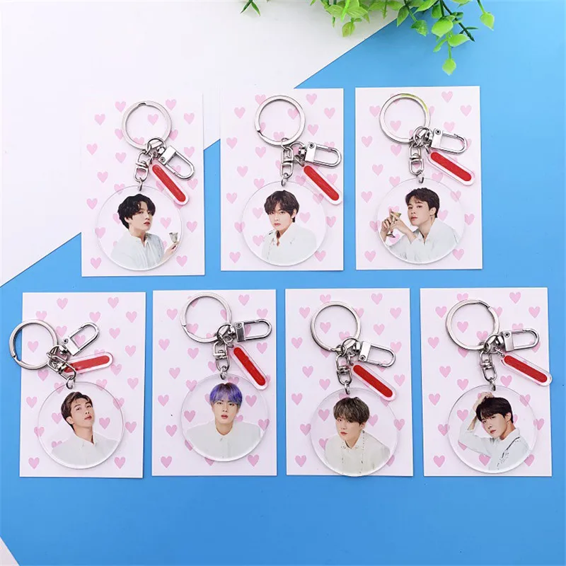 KPOP Bangtan мальчики акриловый круглый кулон люби себя говорить сам брелок для ключей JUNG KOOK JIMIN JIN SUGA J-HOPE