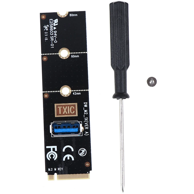 1Set NGFF M.2 to USB 3.0 Transfer Card Adapter For PCI-E 1x to 16x Riser Card