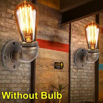 

NEW Retro Industrial Wall Lamp Water Pipe Light E27 Edison Bulbs Lighting Light Fixture Antique Metal Iron Water Pipe Sconces