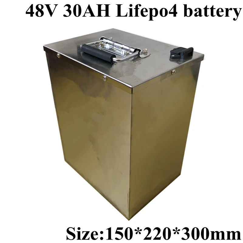 Lifepo4 48V 30Ah аккумулятор с водонепроницаемым стальным корпусом батарея 48v 30a для 1000w