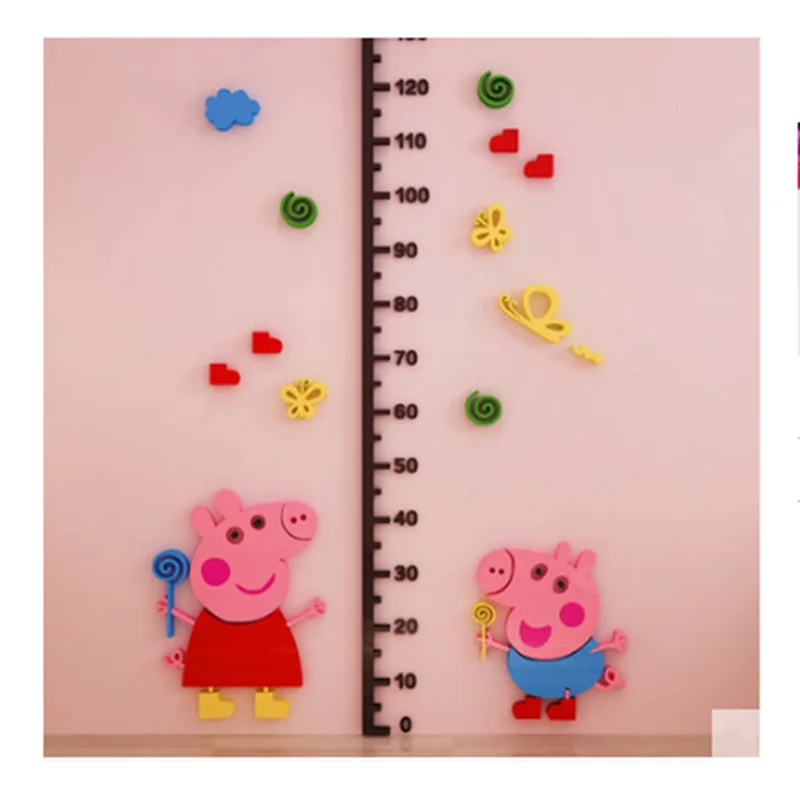 Детские 3D наклейки для измерения роста съемные наклейки на стену высота ноги домашние детские Декоративные наклейки для стен