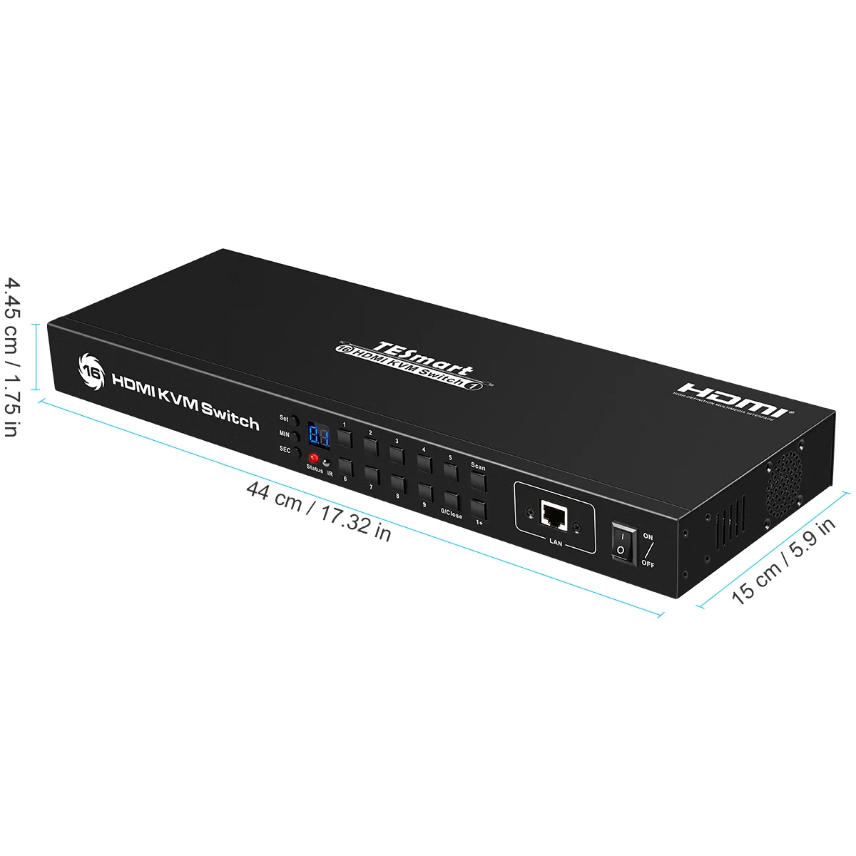 TESmart 4 к UHD 16 порты HDMI KVM Переключатель консоли стойку переключатель с 8 шт. 5ft kvm-кабель USB 2,0 устройства вход управление