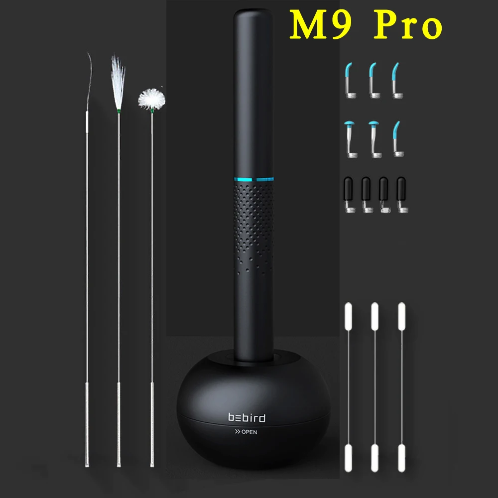 Xiaomi bebird M9 Pro умный визуальный ушной Стик 17в1 300 Вт Высокоточный эндоскоп 350 мАч с магнитно заряженной базой - Цвет: M9 Pro Black