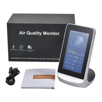 

Air Quality Detector 4.3 Inch Digital LCD Display Air Quality Monitor Test PM2.5 HCHO/TVOC AQI Indoor Gas Detector