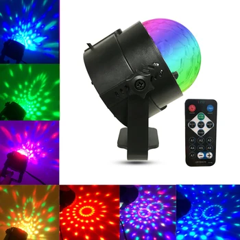 

Sound Activated Rotating Disco Ball DJ Party Lights 3W 3LED RGB LED Stage Lights For Christmas Wedding sound party lights