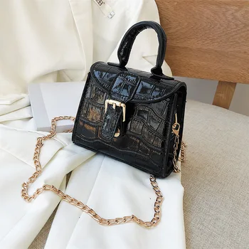 

Fashion mini square bag 2020 new bag female summer single shoulder messenger chain female bag stone pattern handbag