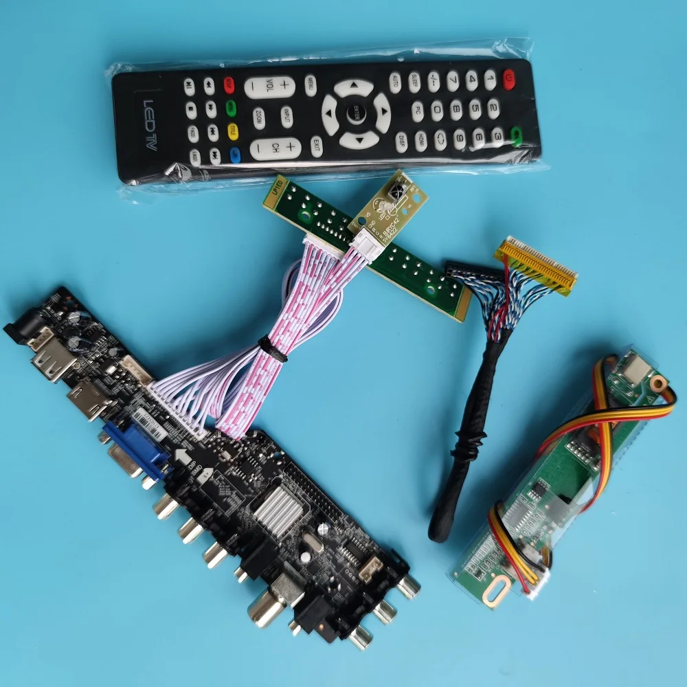 Kit para Lp141wx3 tl 1280×800 Dvb-t Dvb Painel de Exibição Placa Controlador Remoto Hdmi-compatível Led Usb Vga av tv Driver Digital