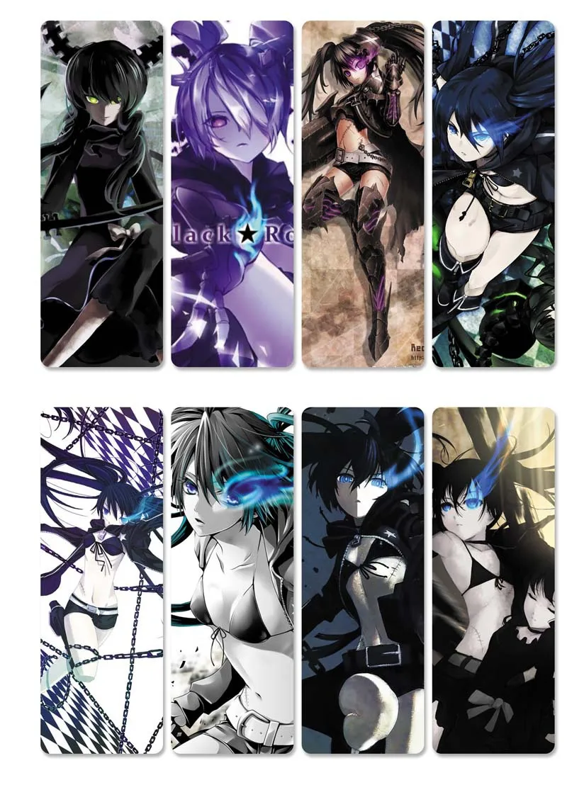 10 компл./лот аниме Black Rock Shooter закладки для книг Kuroi Мату Yu Koutari книжная Обложка из ПВХ mark офисные школьные принадлежности подарок