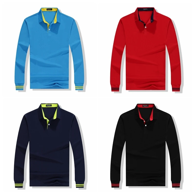 Goedkoop Fall Ademend Katoen Slanke Polo Shirt Mannen Lange Mouw Mode Kraag Fitness Effen Mannelijke Golf Effen Kleur Werkkleding Maatwerk Fitness kleding Esthetisch t shirt jasje Herfst vrouw Polo vrouwen tshirt 2019 nieuw