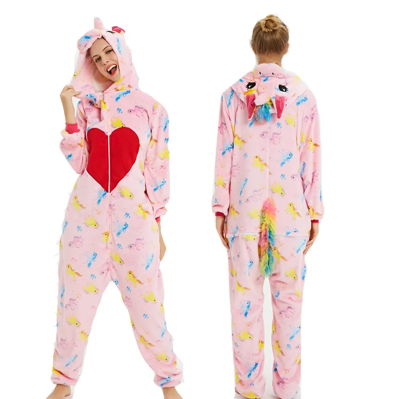 Зимний теплый унисекс для взрослых мужчин и женщин кигуруми Onesie Рождественская