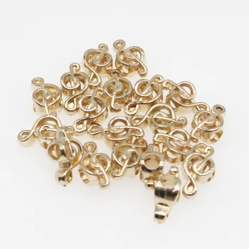 

CHONGAI 100Pcs Musical Note Gold Silver CCB Big Hole Loose Spacer Beads For Jewelry Making DIY Necklace Bracelet 9.5x18.5mm